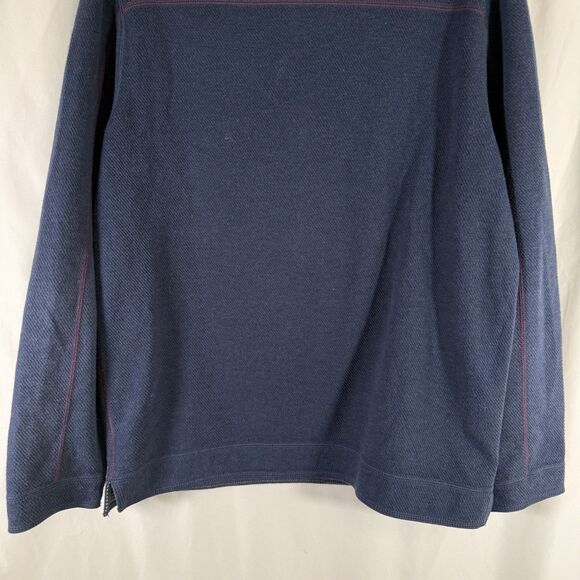 Tommy Bahama Reversible Sweater Men's Medium Blue Grey 1/4 Zip 100% Cotton - Picture 11 of 11